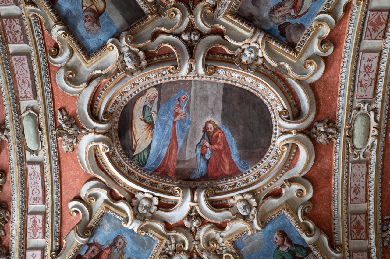Stuckdecke, Detail (Maria und Jesus)