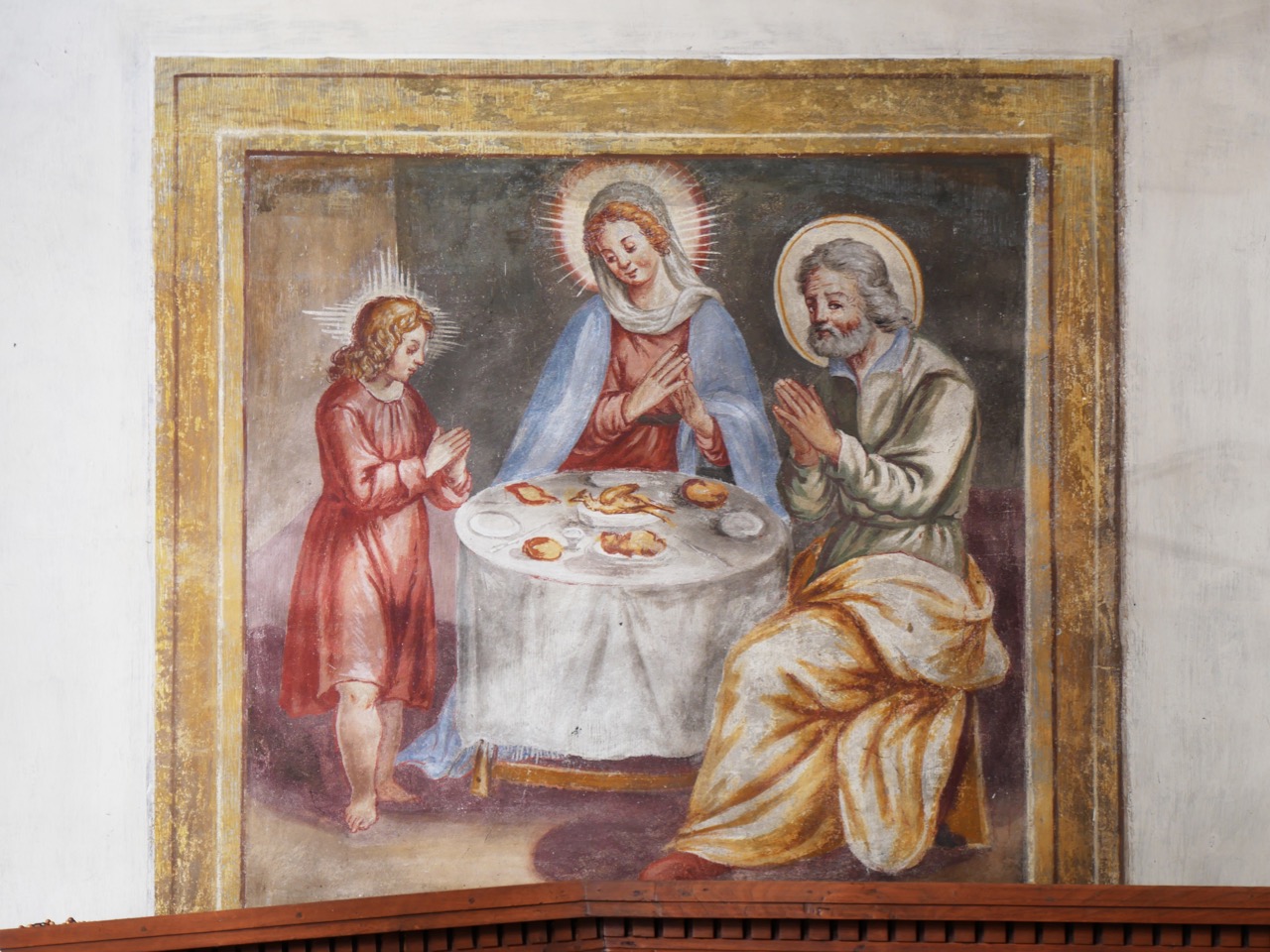Fresko „Heilige Familie beim Mahl“
