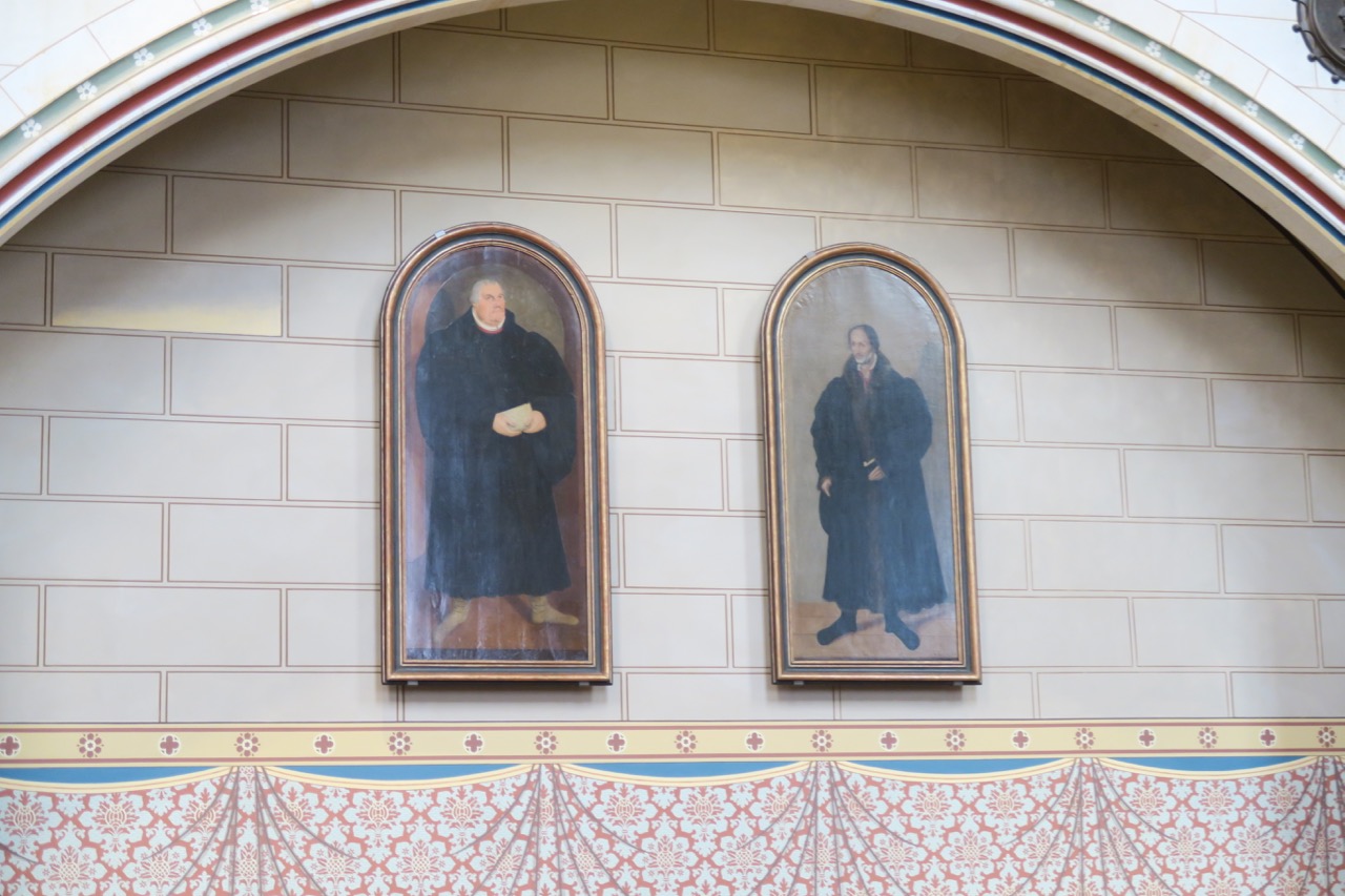 Bildnisse von Martin Luther und Philipp Melanchthon (Mitte 18. Jh. nach älteren Bildern von Lukas Cranach)