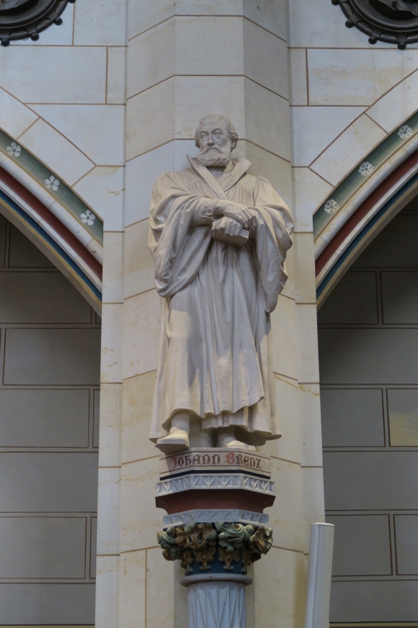 Kalksteinstatue des Reformators Johannes Brenz (1890)