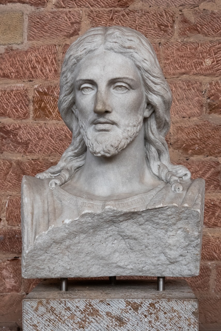 Kopf einer Monumentalfigur Christi (Gustav Kauper, 1880, zerstört 1953)