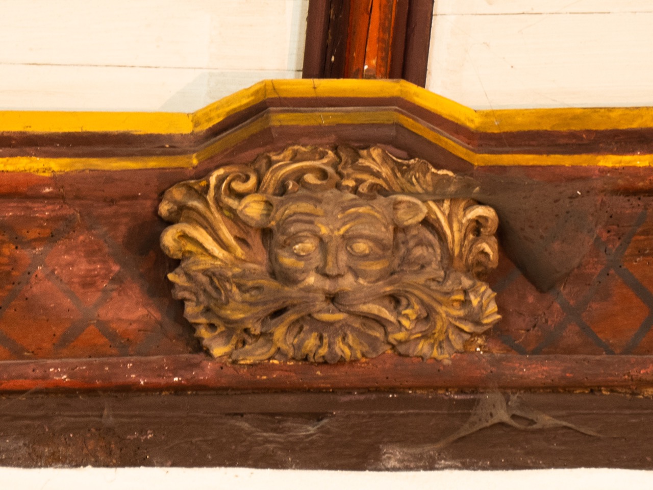 Dachgebälk, Blattmaske (um 1430)