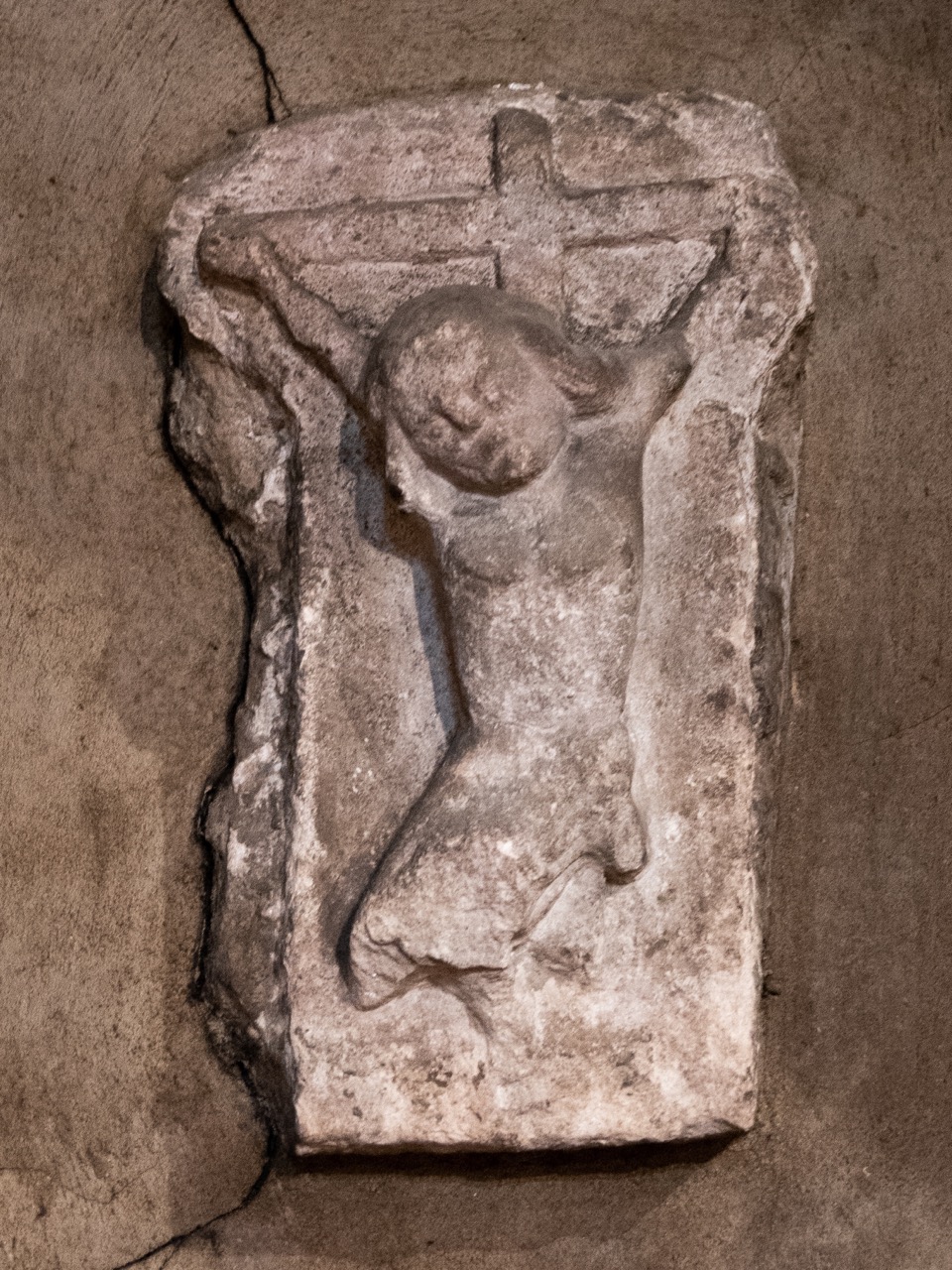 Stone with carved crucifix