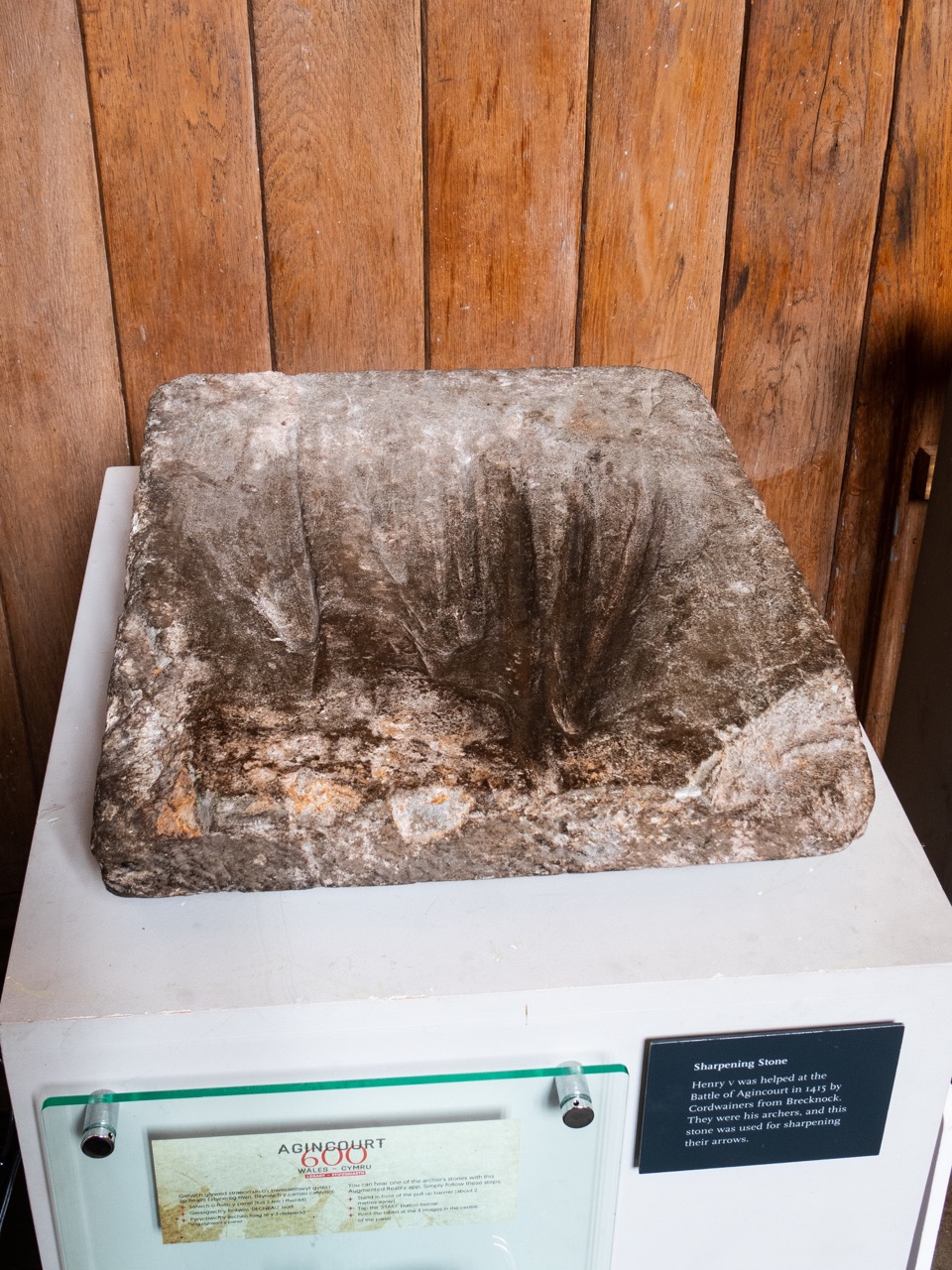 Sharpening stone, used by long-bow archers from Brecon during the battle of Agincourt in 1415