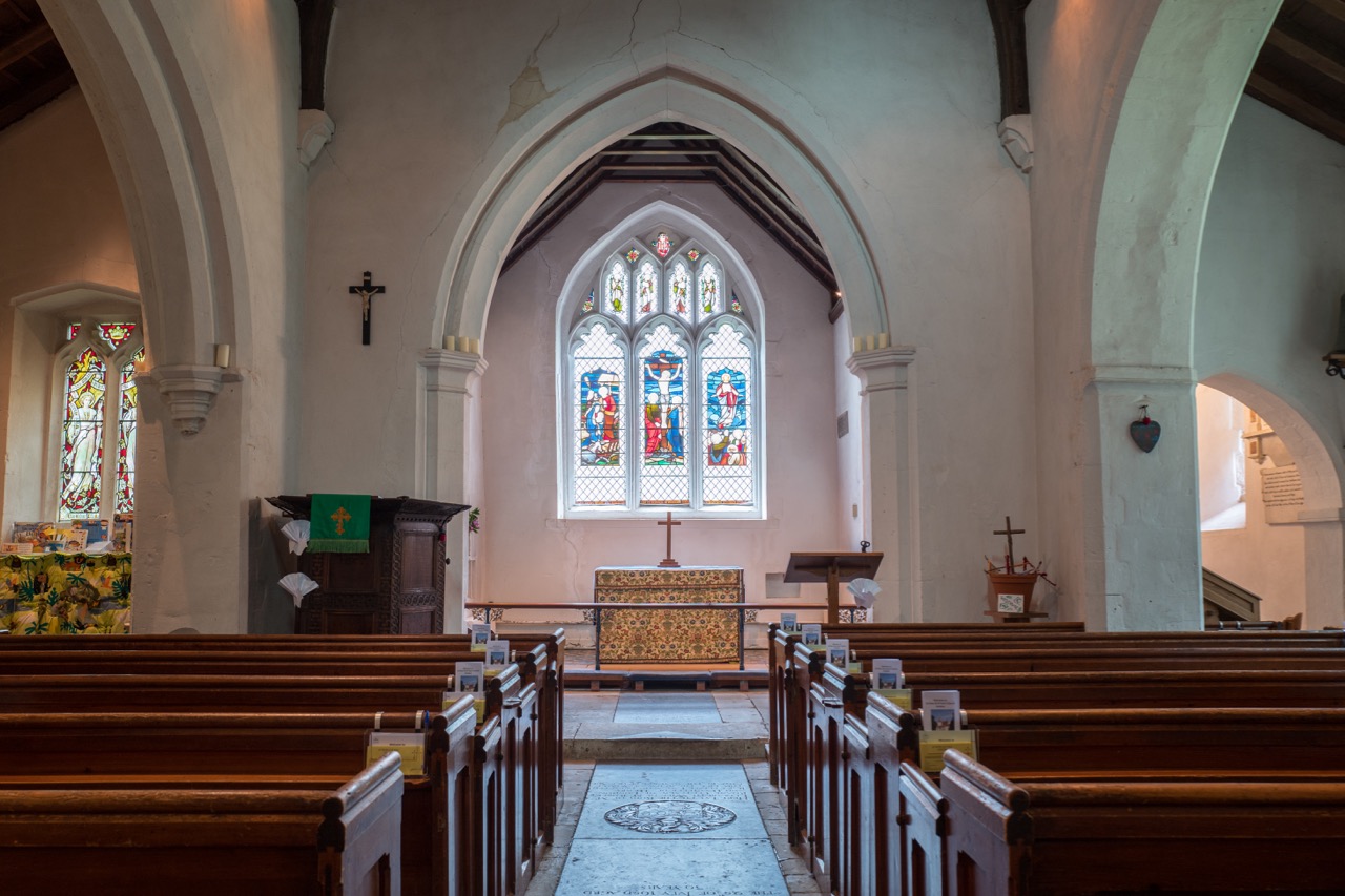 Chaldon Church, interior view
