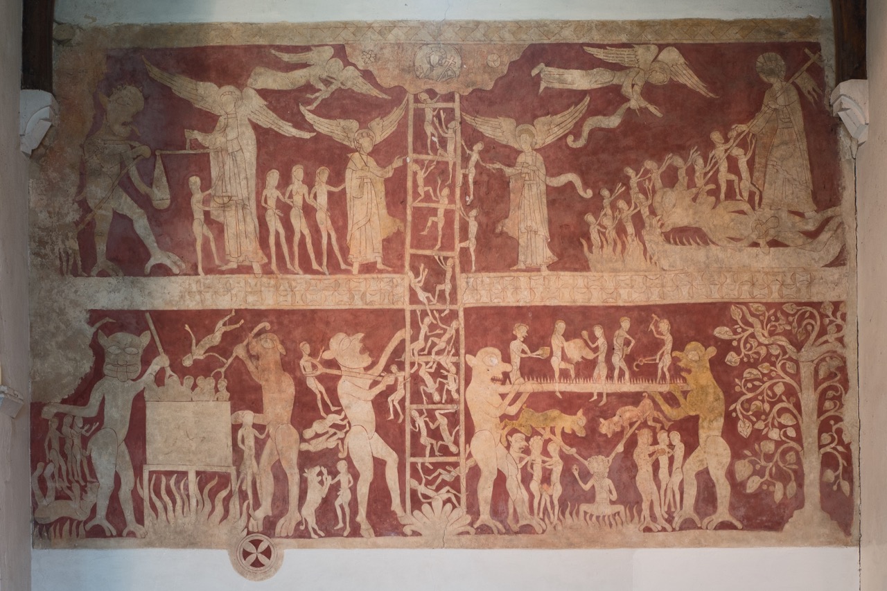 Wall painting “Ladder of Salvation of the Human Soul” (c. 1170)