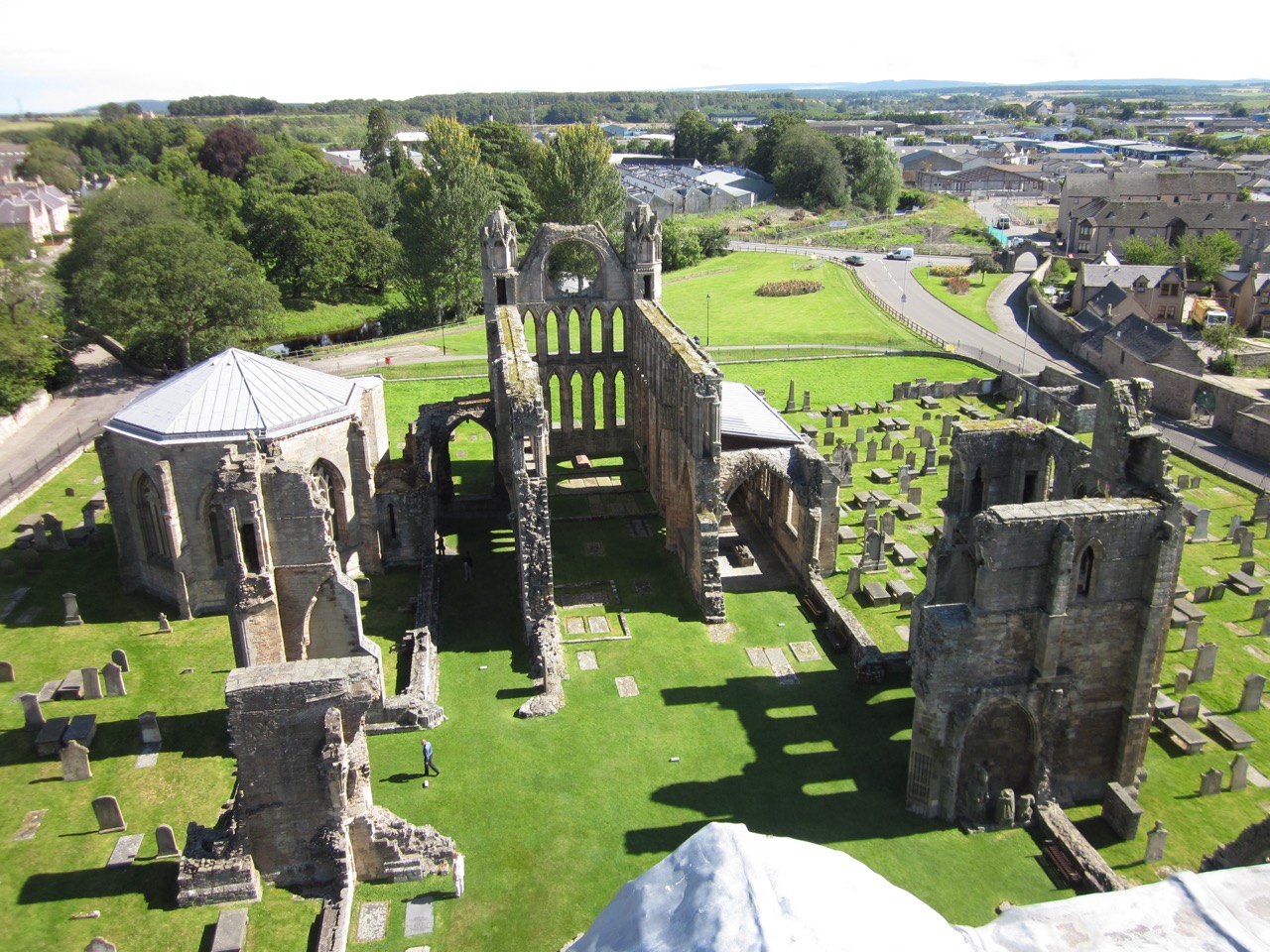 View from the north-west tower towards nave and choir