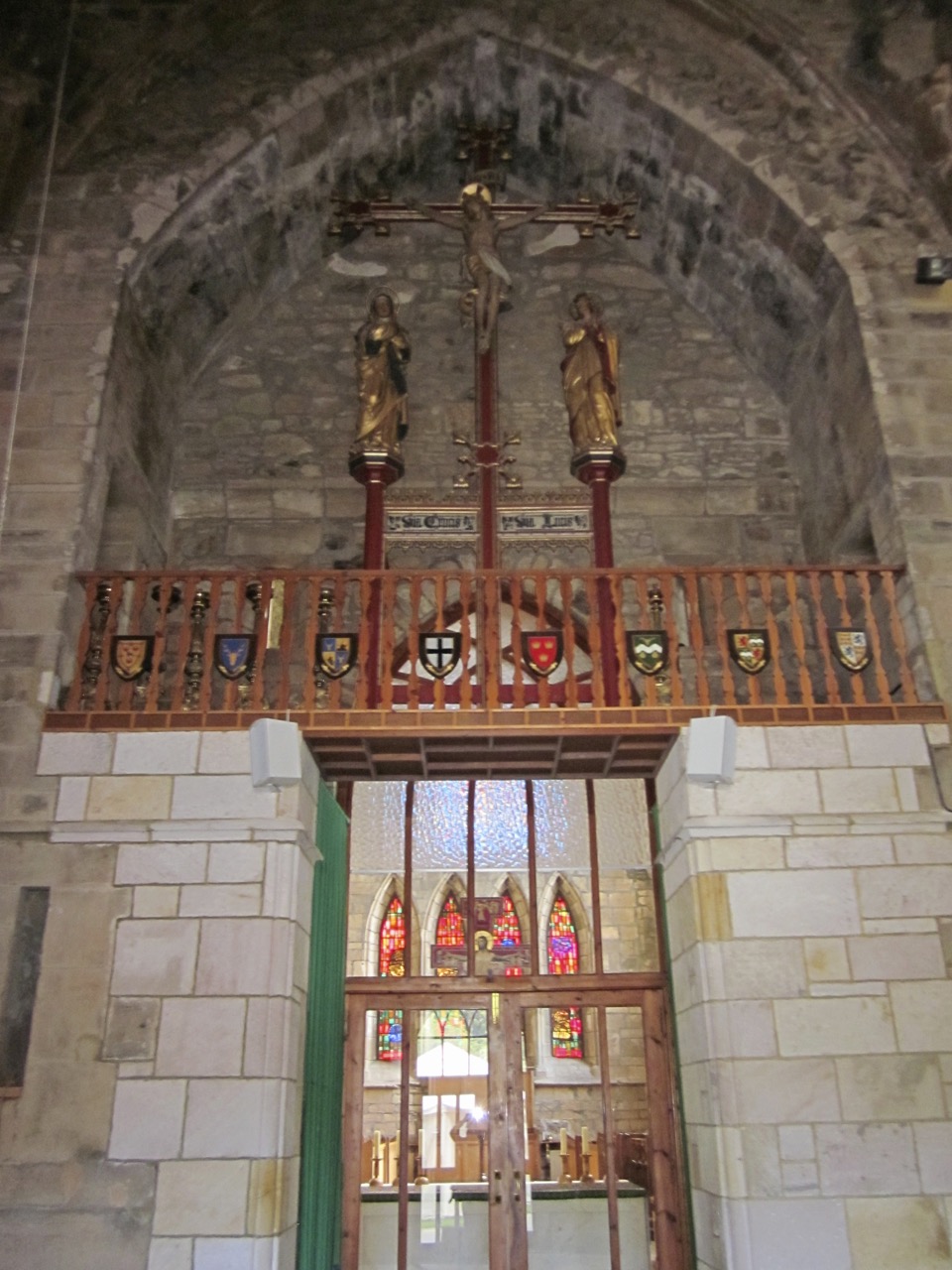 Crucifixion group over the entrance