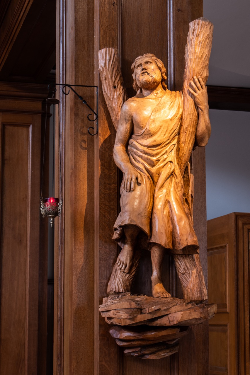 Wooden sculpture of St Andrew