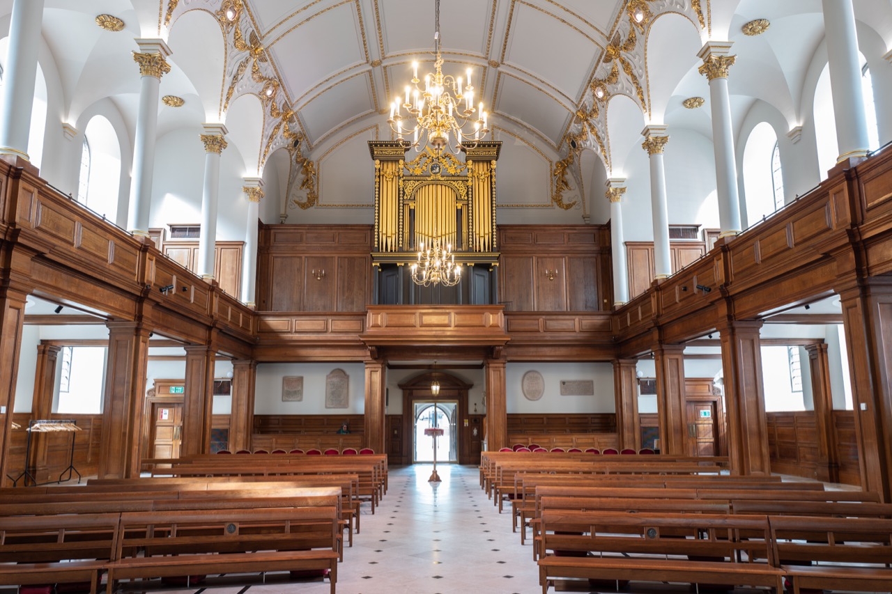 Interior view towards the organ gallery