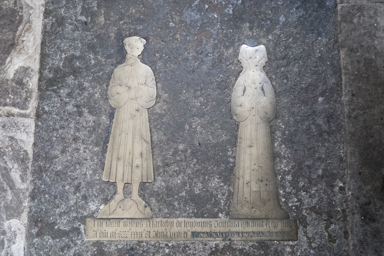 Grabplatte von William Markeby († 1459) und seiner Frau Alice