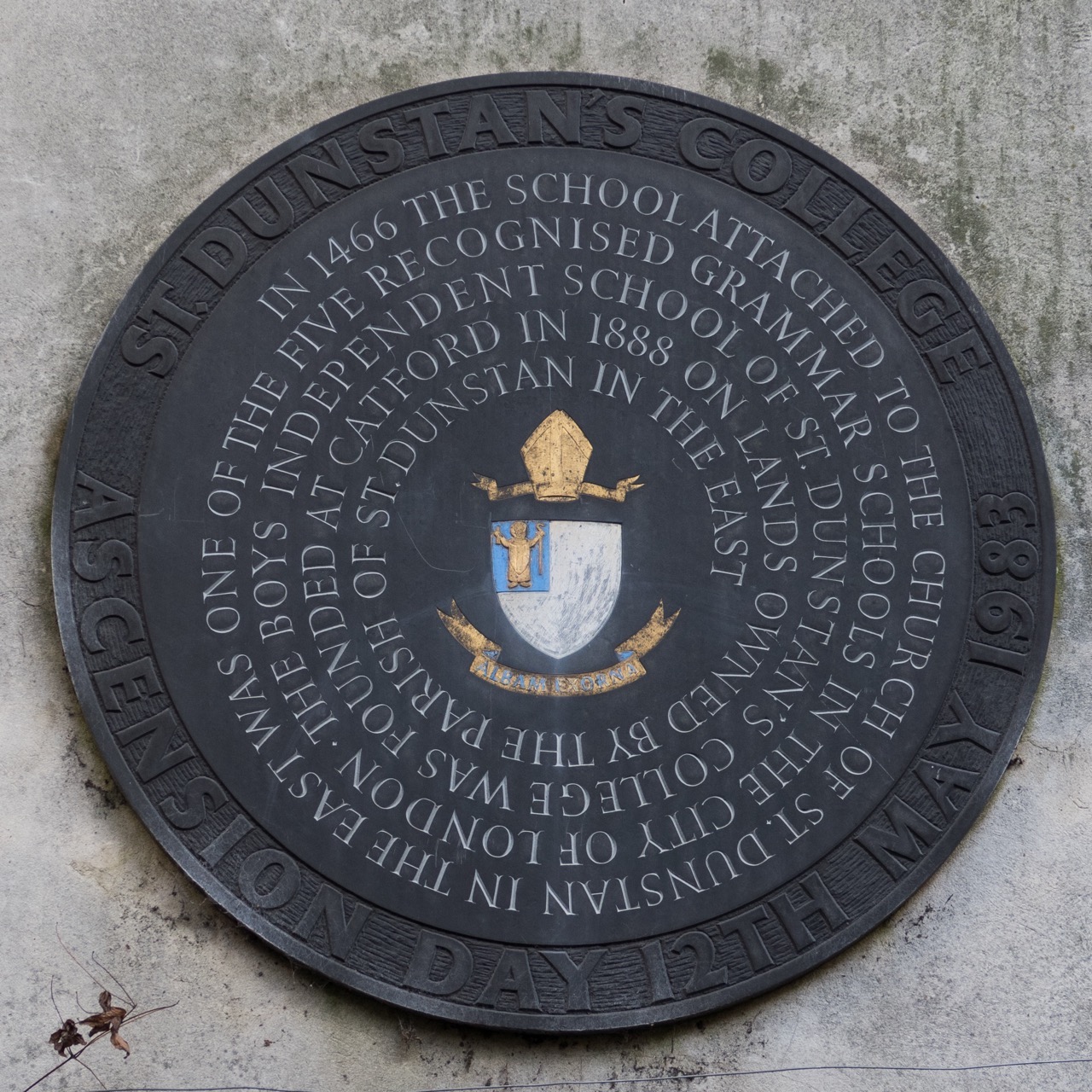 Memorial plaque of the St Dunstan’s College