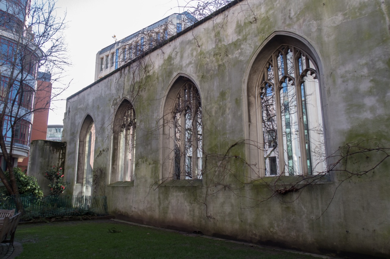 Interior face of the south wall