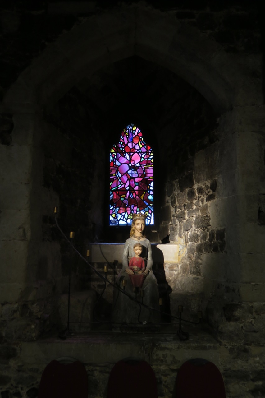 Statue of St Mary in the crypt