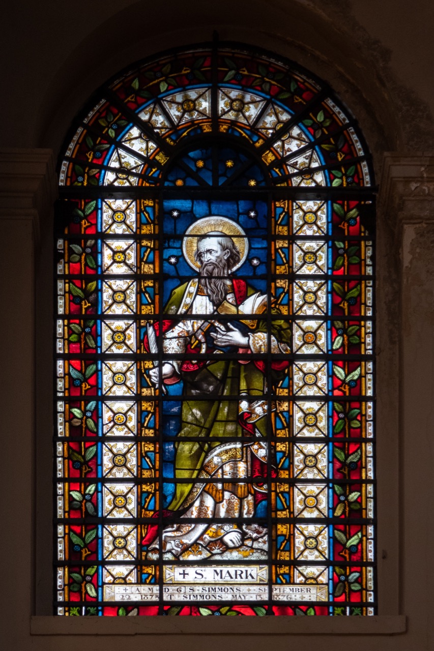 Stained glass window of St Mark