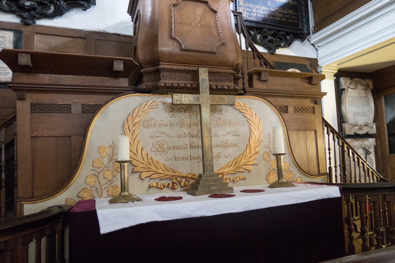 Altar under the pulpit