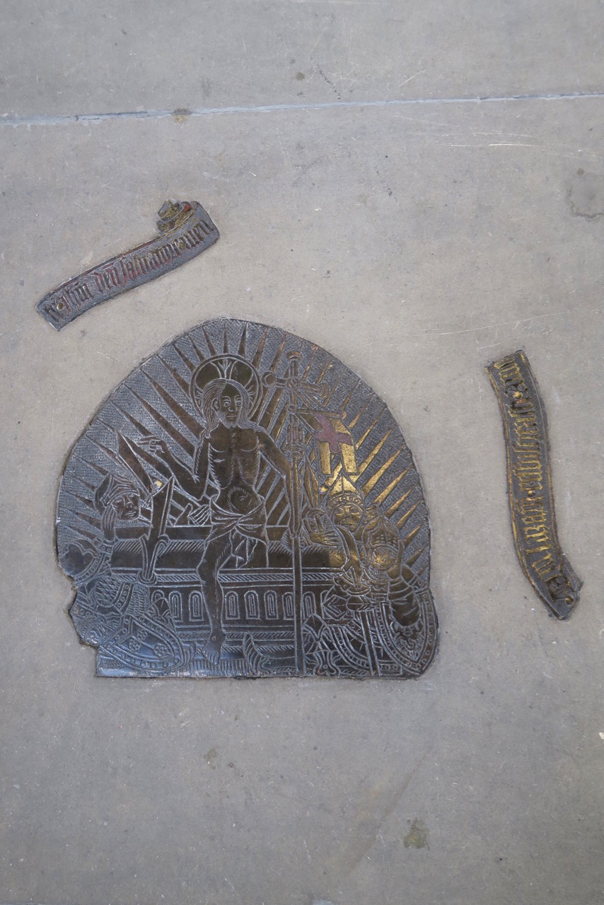 Memorial brass, detail (“Resurrection”, c. 1500)