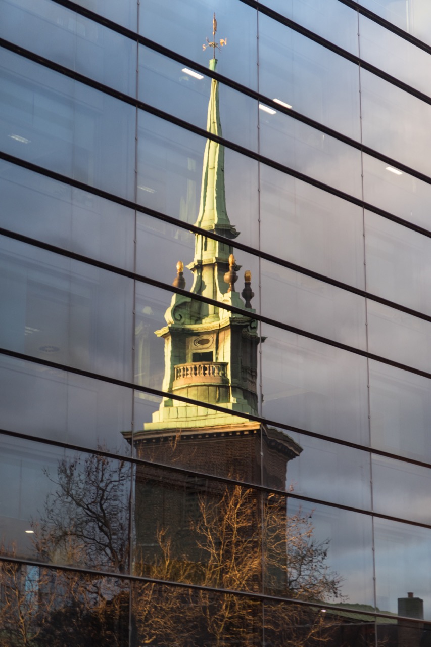 Mirror image of the spire