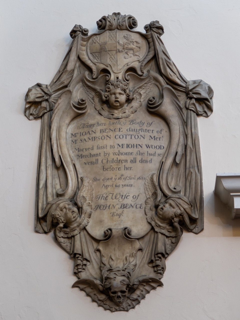 Epitaph for Joan Bence (d. 1684)