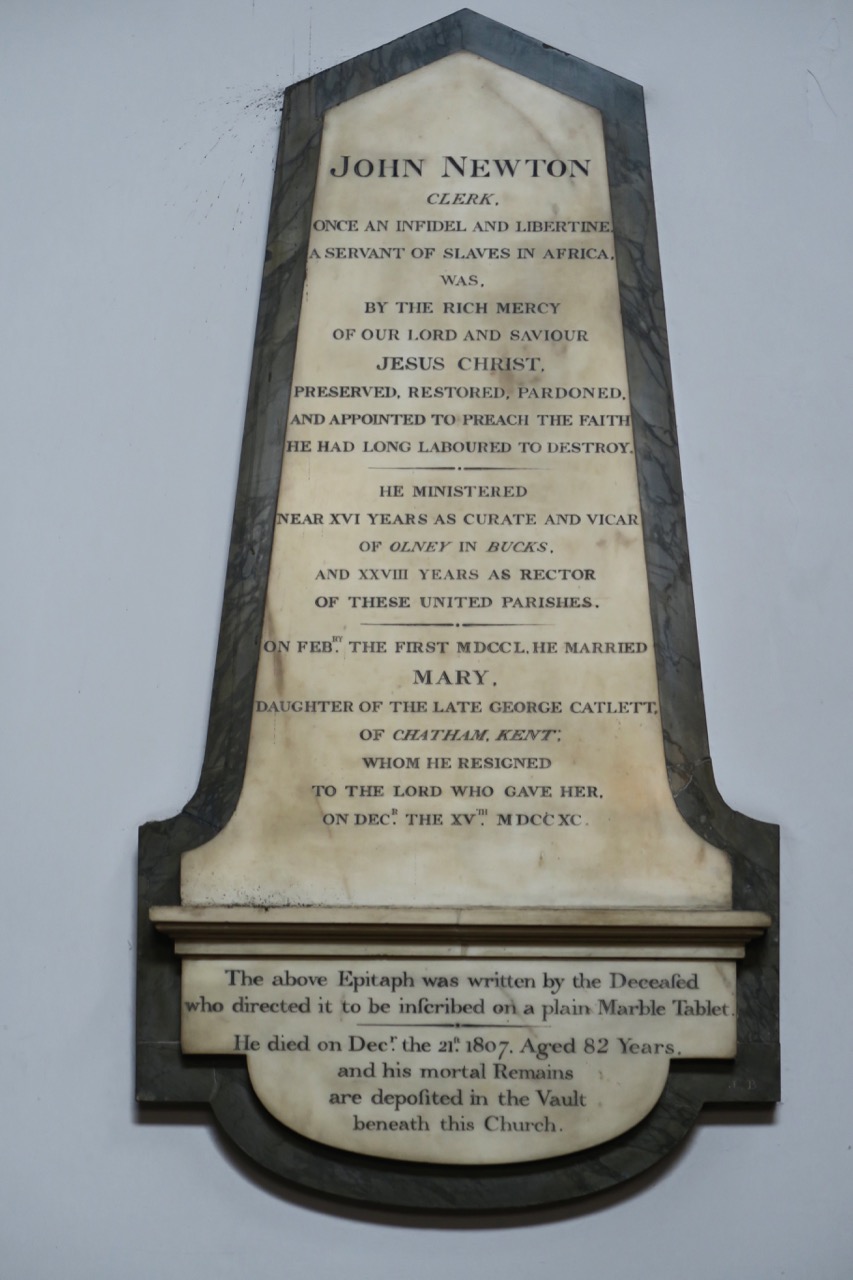 Epitaph für John Newton (um 1807)