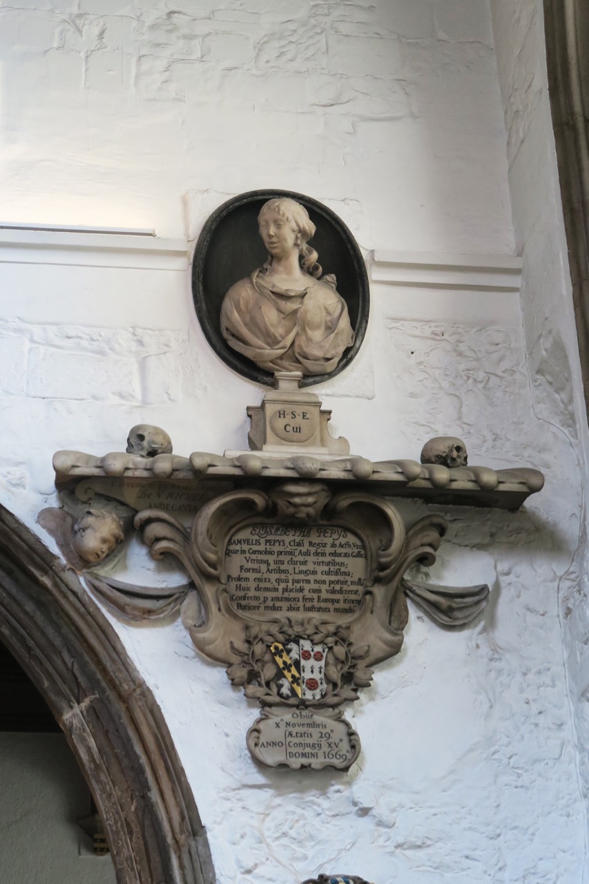 Eptiaph for Elisabeth Pepys (d. 1669)