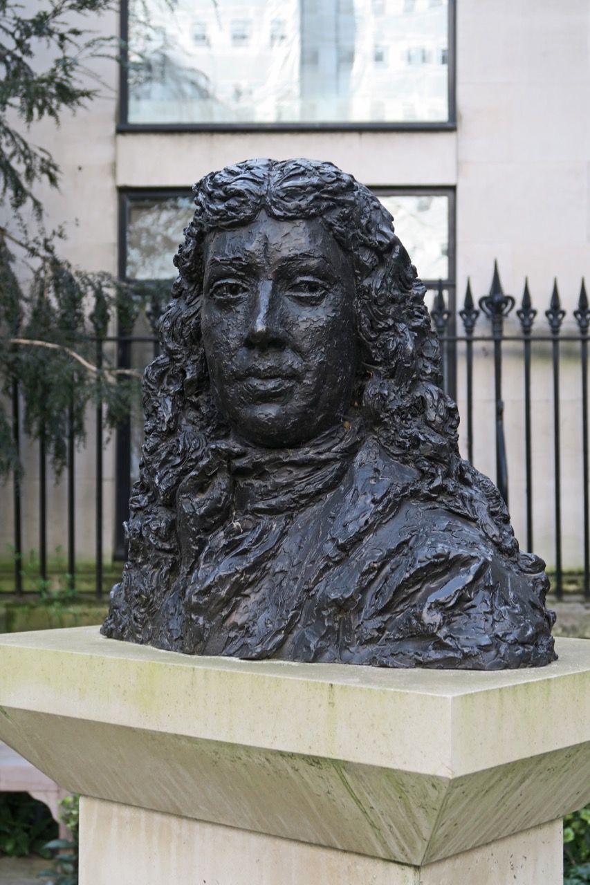 Samuel Pepys monument in the garden