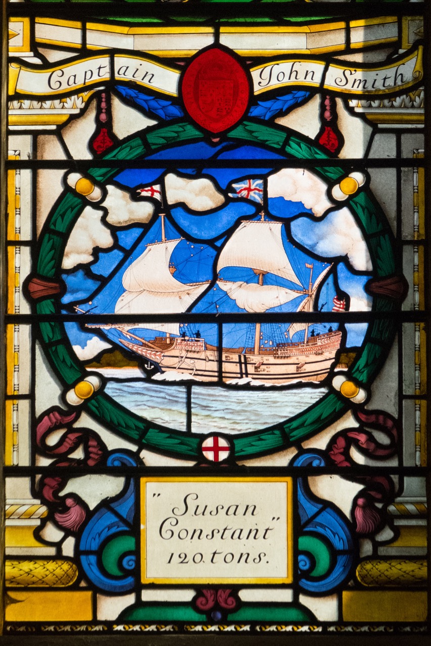 Stained glass window “Virginia”, detail