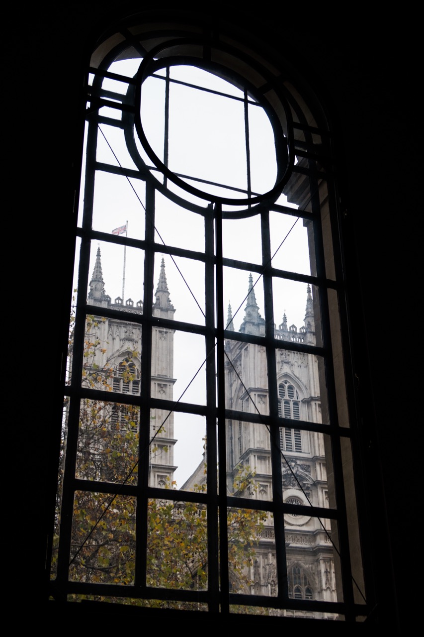 Chapel, a view of the towers of Westminster Abbey