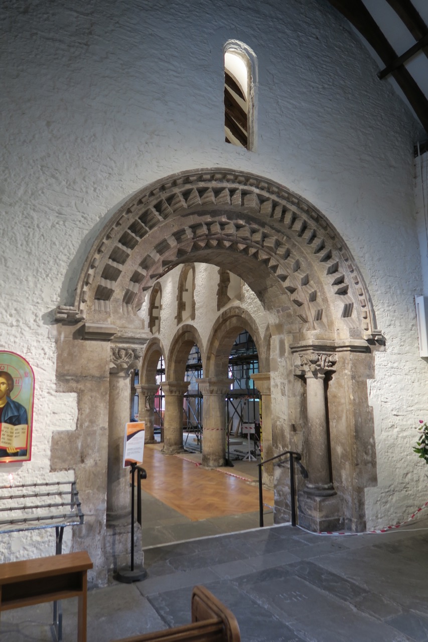 View from the Lady Chapel through the Norman arch into the nave