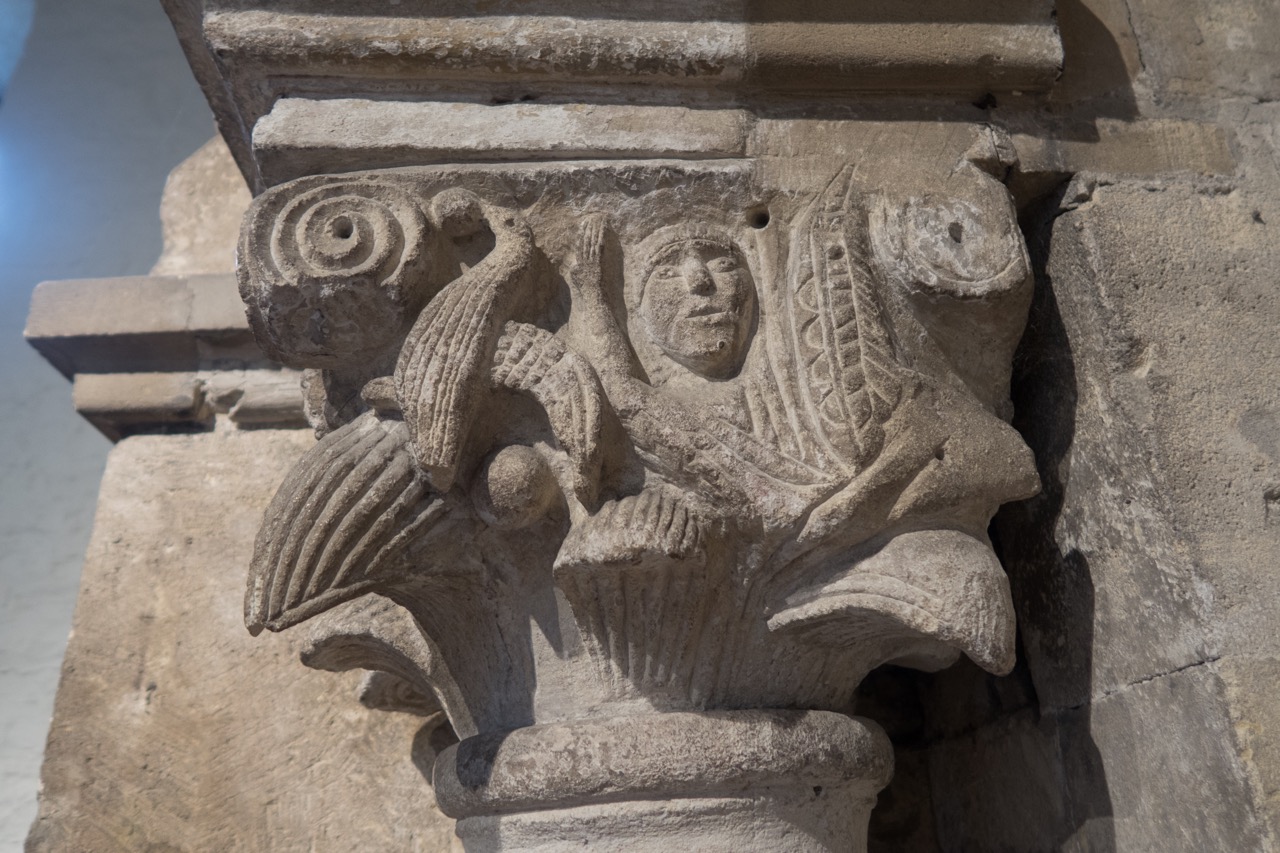 Norman arch, detail of left pillar