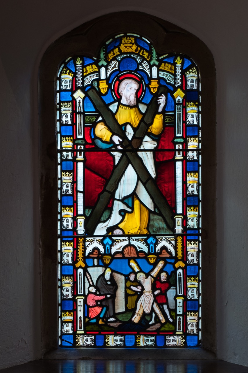 St Andrew’s window in the chancel (Nathaniel Westlake, c. 1848)