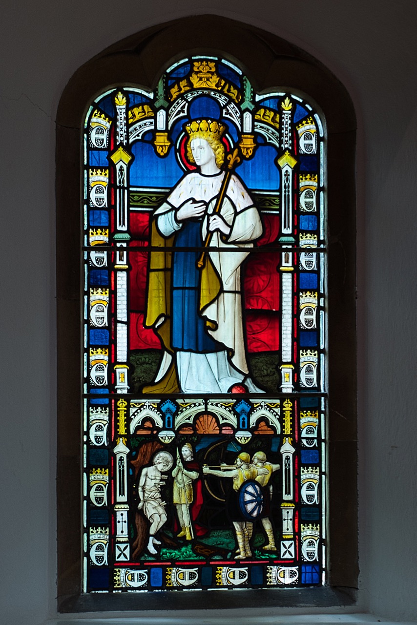 St Edmund’s window in the chancel (Nathaniel Westlake, c. 1848)