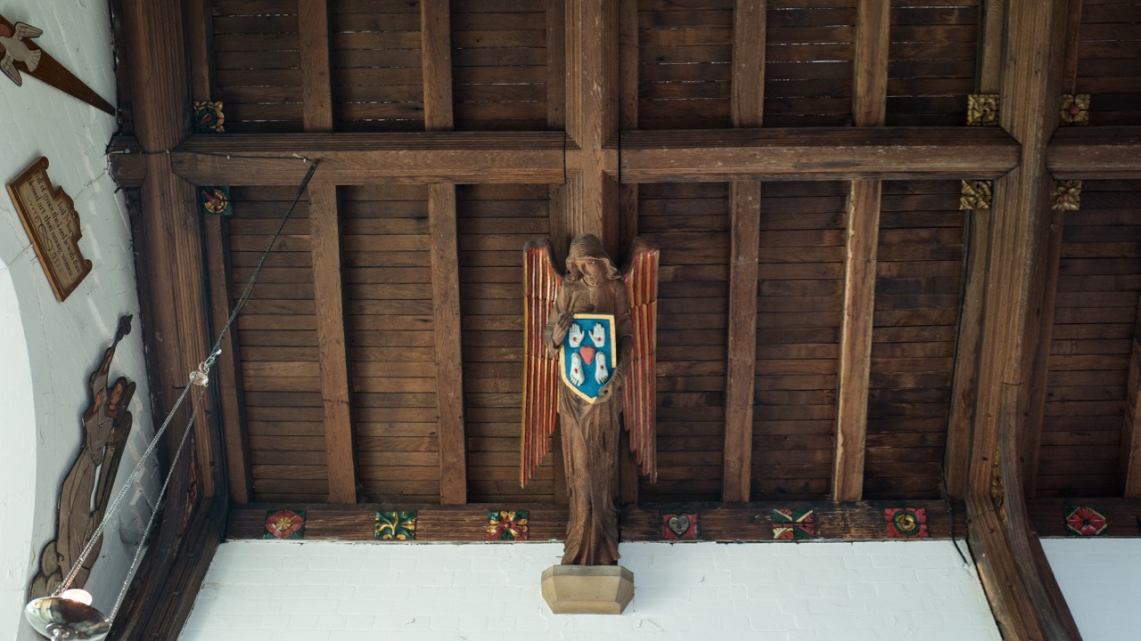 Angel figure on the roof of the Lady Chapel (Harry Hems, d. 1916)