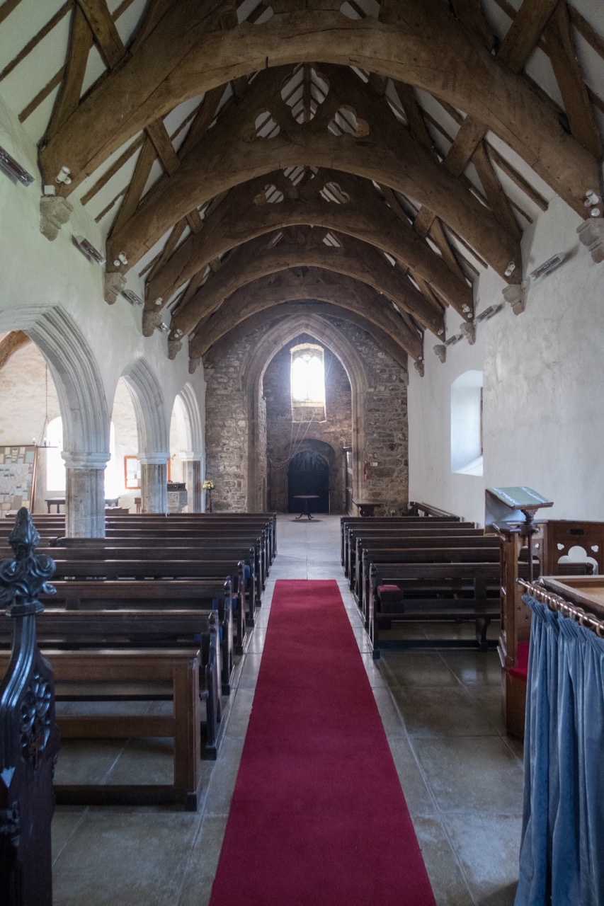 Interior view of the nave towards the rear side