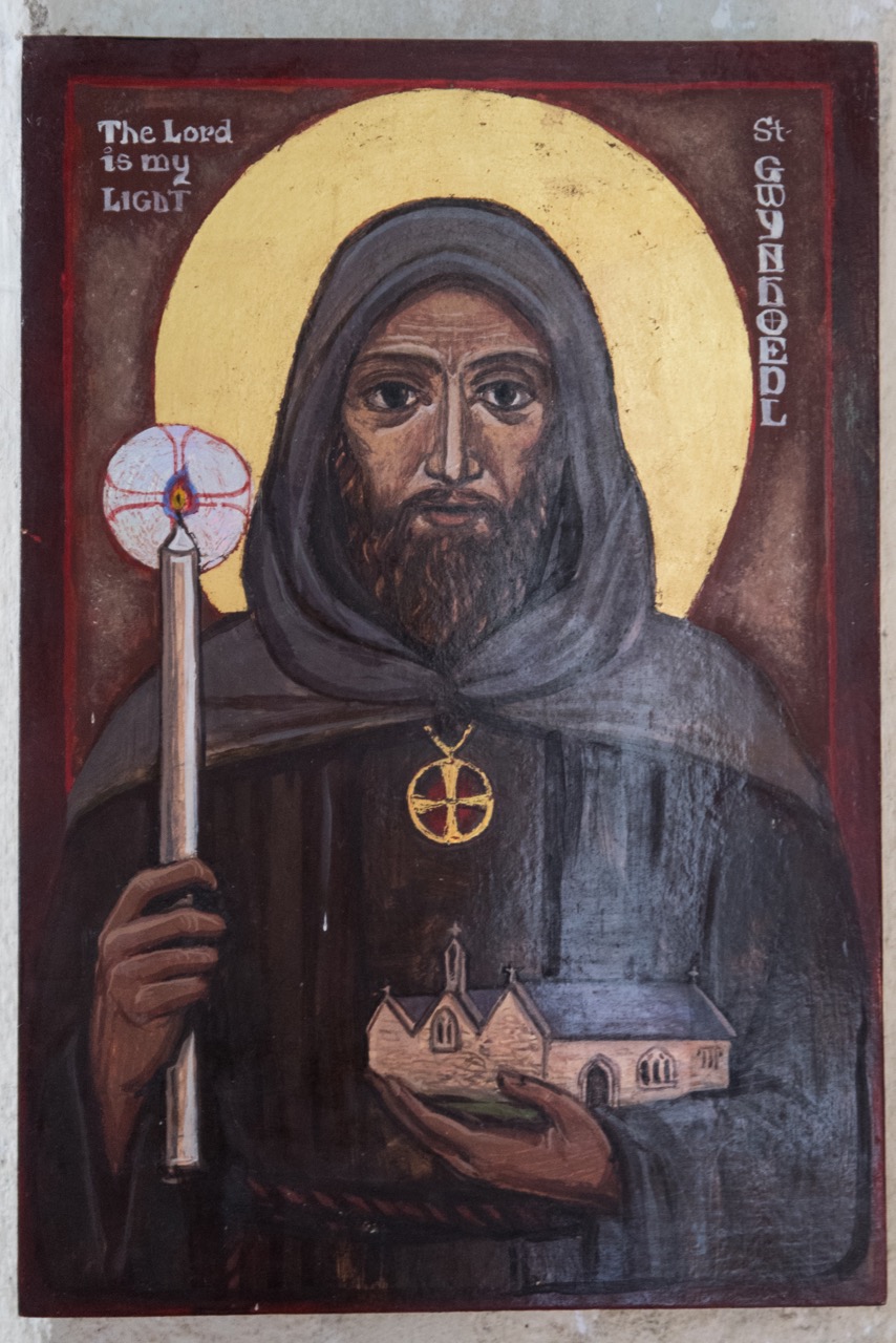 Icon showing St Gwynhoedl