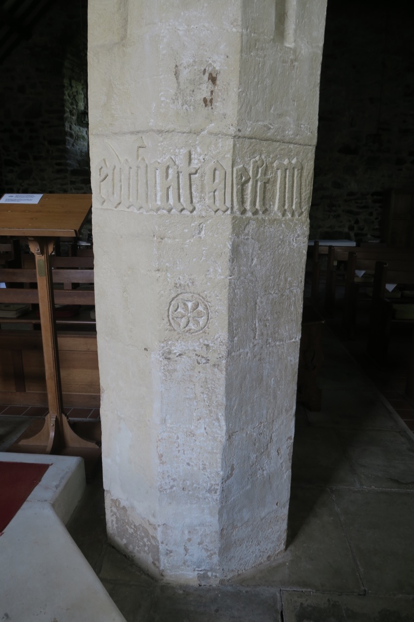 Pillar with inscription “HEC EDES EDIFICATA EST ANO DNI 1520” (“This building was constructed in 1520”)