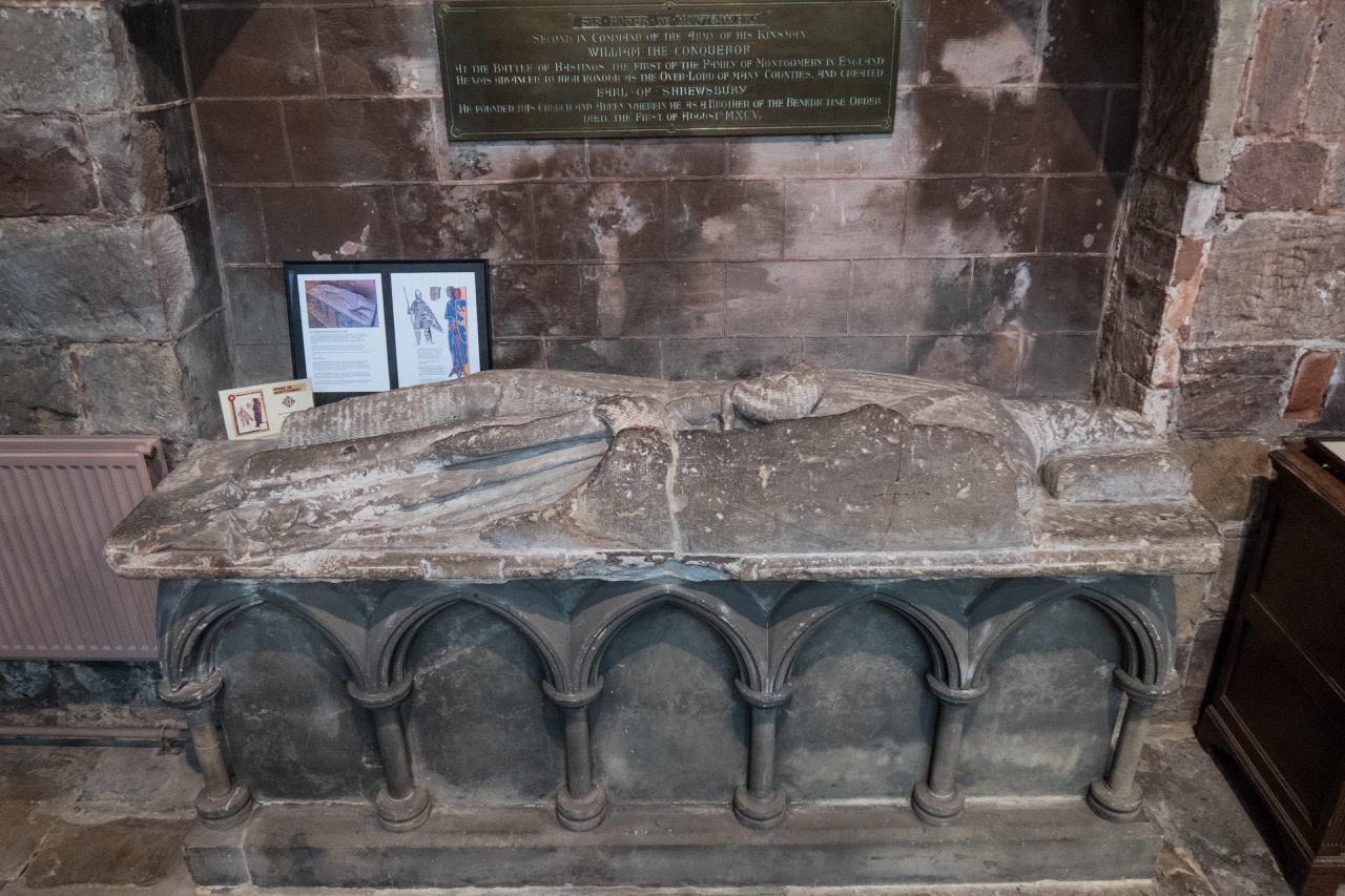Tomb of Roger de Montgomery (d. 1094, carving dating from the 12th cent.)
