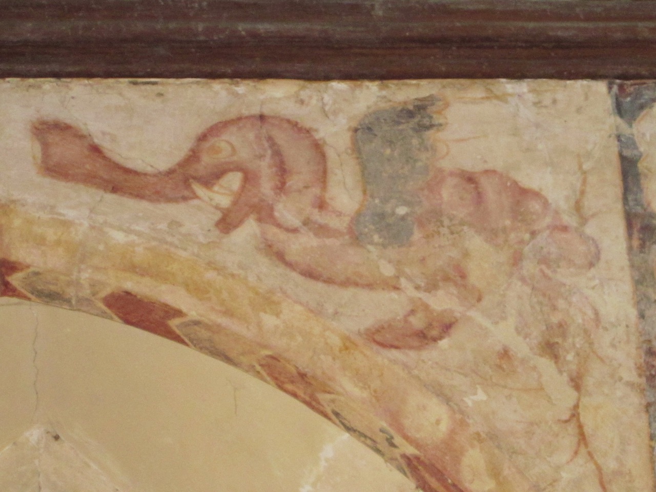 Wall frescoes, elephant (13th cent.)